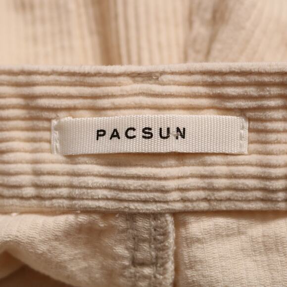 PacSun Workwear Corduroy Carpenter Utility Raw Hem Cream Shorts Women’s Size 26 - Picture 6 of 9